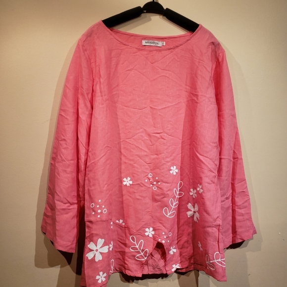 Misslook Womens  2XL Pink Long Sleeve Blouse - Picture 3 of 8